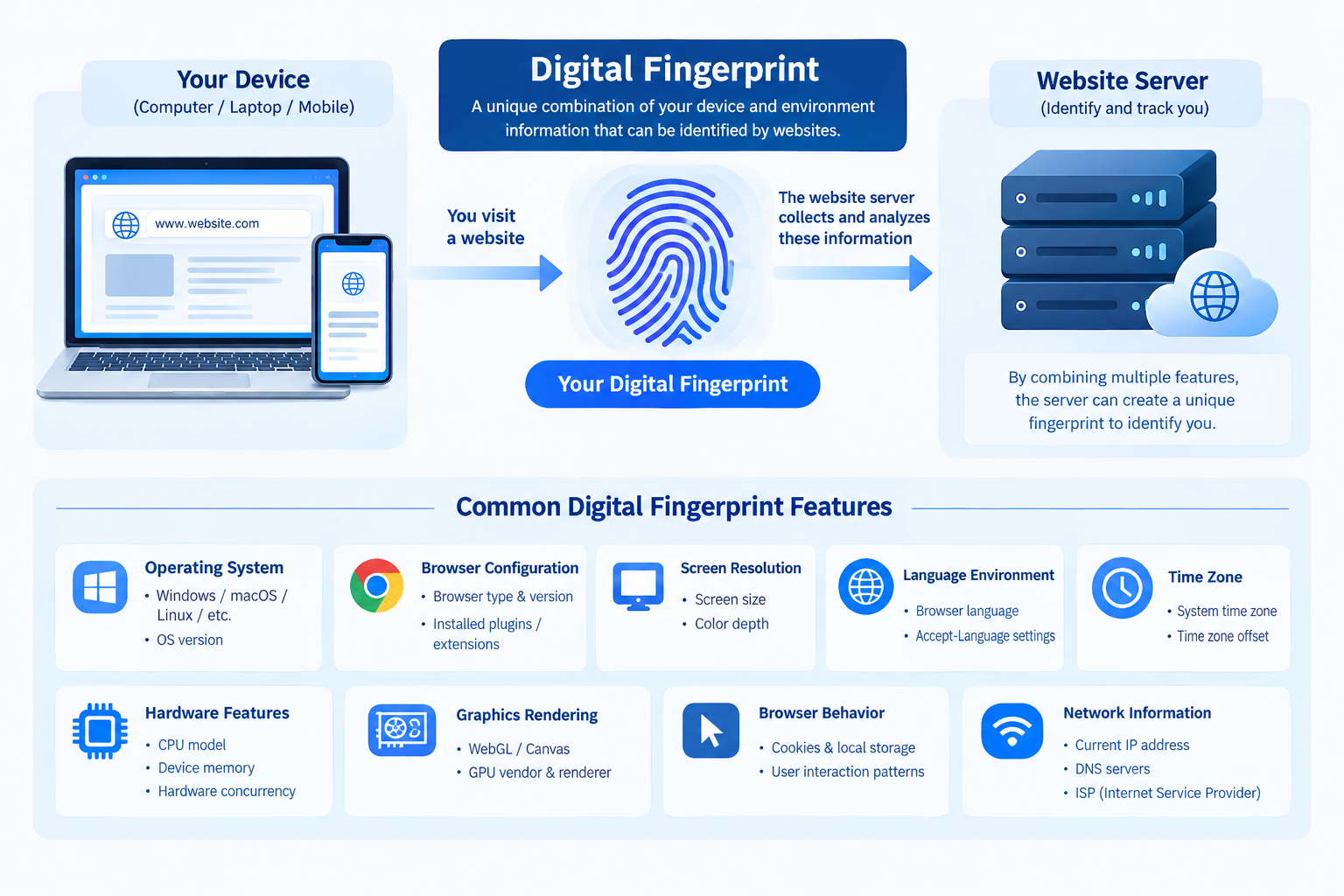 数字指纹(Digital Fingerprint)识别示意图 英文